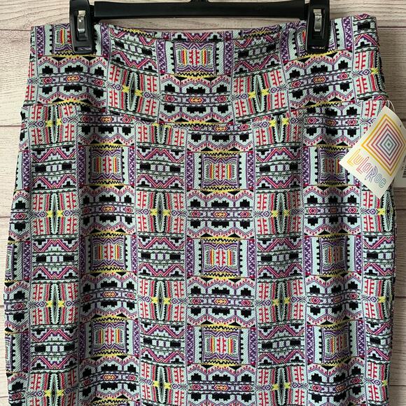LuLaRoe Cassie Pencil Skirt Geometric Abstract Western Pattern Pull-On Size XL - Picture 2 of 15